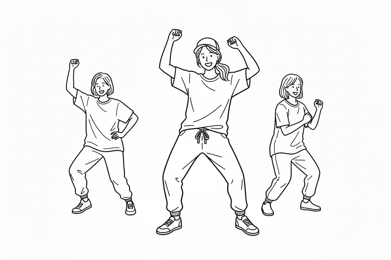 音楽に合わせた簡単な振り付け